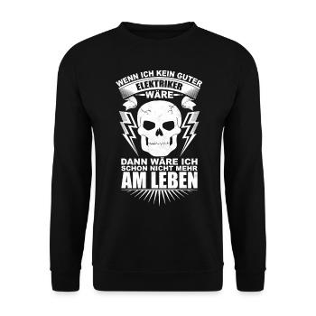 electrician - Unisex Sweatshirt - black - Front - Alina (178cm) & Michal (187cm)
