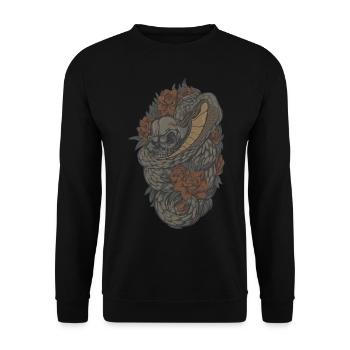Vintajge. Serpent avec tête de mort - Sweat-shirt Unisexe - noir - Devant - Alina (178cm) & Michal (187cm)