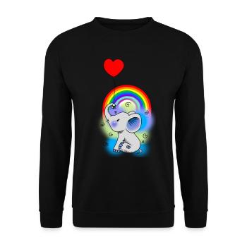 Ballon Baby Elefant Kinder Geburt Fantasy Geschenk - Unisex Pullover - Schwarz - Vorne - Alina (178cm) & Michal (187cm)