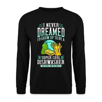 Rinçage Lave-vaisselle Lave-vaisselle Lavage - Sweat-shirt Unisexe - noir - Devant - Alina (178cm) & Michal (187cm)