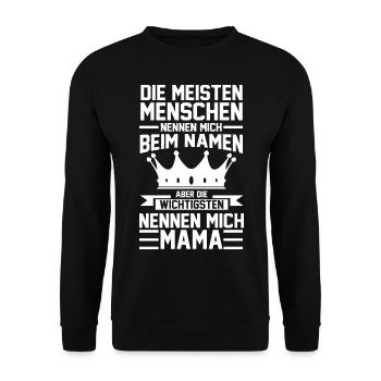 Mutter Mama Muttertag Geschenk - Unisex Pullover - Schwarz - Vorne - Alina (178cm) & Michal (187cm)
