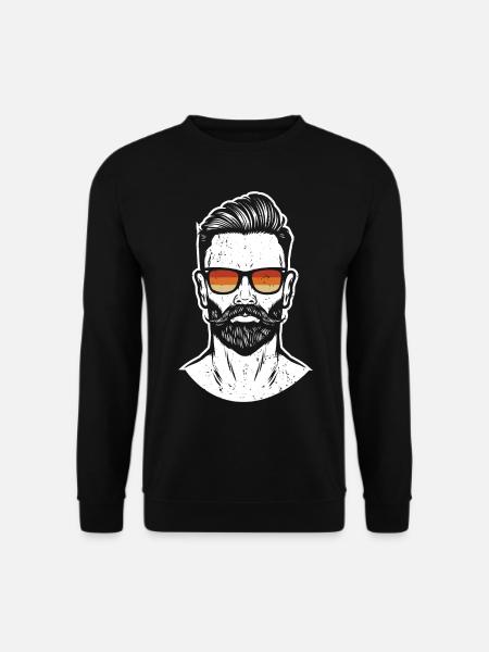 Hipster Mann Vintage Sonnenbrille - Unisex Pullover - Schwarz