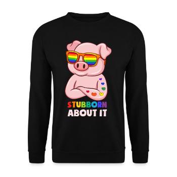Stubborn About It - Unisex Pullover - Schwarz - Vorne - Alina (178cm) & Michal (187cm)