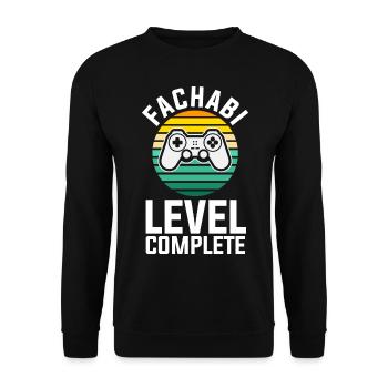 Level Abgeschlossen Schulabschluss Fachabi Fachabi - Unisex Pullover - Schwarz - Vorne - Alina (178cm) & Michal (187cm)