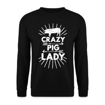 Porc cochons porcs porcins - Sweat-shirt Unisexe - noir - Devant - Alina (178cm) & Michal (187cm)