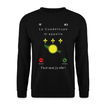 personnalisé Guadeloupe la Guadeloupe m appelle - Sweat-shirt Unisexe - noir - Devant - Alina (178cm) & Michal (187cm)