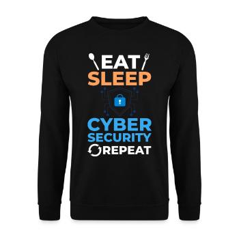 Cyber Security Information Computer Sicherheit - Unisex Pullover - Schwarz - Vorne - Alina (178cm) & Michal (187cm)
