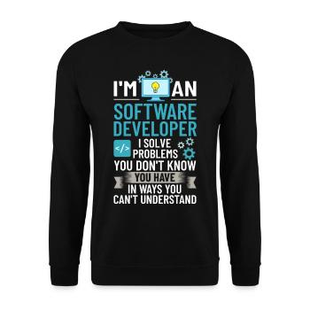 Software Development Software Developer Developer - Unisex Sweatshirt - black - Front - Alina (178cm) & Michal (187cm)