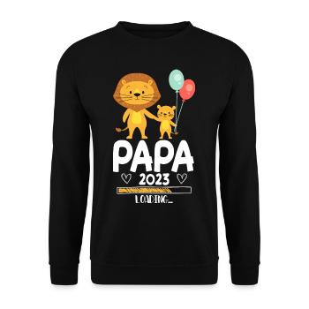 Papa 2023 Loading - Unisex Sweatshirt - black - Front - Alina (178cm) & Michal (187cm)