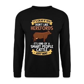Hereford Vache Bovins Bull Élevage bovin Agriculteur - Sweat-shirt Unisexe - noir - Devant - Alina (178cm) & Michal (187cm)