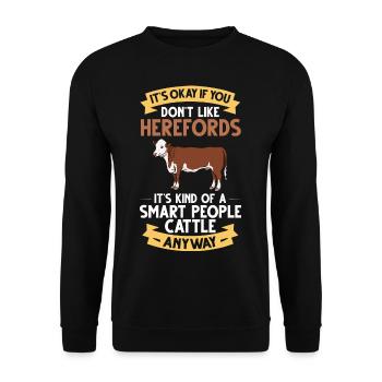 Hereford Vache Bovins Bull Élevage bovin Agriculteur - Sweat-shirt Unisexe - noir - Devant - Alina (178cm) & Michal (187cm)