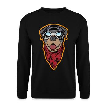 Rottweiler Biker - le Cool Rottie - Sweat-shirt Unisexe - noir - Devant - Alina (178cm) & Michal (187cm)