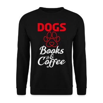 Dog books and - Unisex Sweatshirt - black - Front - Alina (178cm) & Michal (187cm)