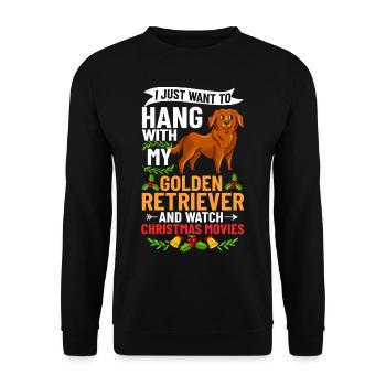 Golden Retriever Hund Welpen Besitzer Weihnachten - Unisex Pullover - Schwarz - Vorne - Alina (178cm) & Michal (187cm)