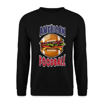 American Football Burger Hamburger Cartoon Fan - Unisex Pullover - Schwarz - Vorne - Alina (178cm) & Michal (187cm)