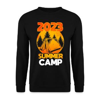 Summer Camp 2023 Camping Scouts - Unisex Sweatshirt - black - Front - Alina (178cm) & Michal (187cm)