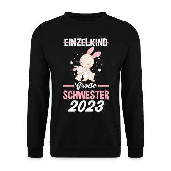 Hasen Schwester 2023 - Unisex Pullover - Schwarz - Vorne - Alina (178cm) & Michal (187cm)