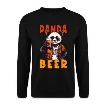 Panda Beer Beer Bear Funny Saying Humor Party - Unisex Sweatshirt - black - Front - Alina (178cm) & Michal (187cm)