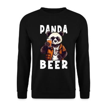 Panda Beer Beer Bear Funny Saying Humor Party - Unisex Sweatshirt - black - Front - Alina (178cm) & Michal (187cm)