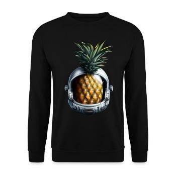 Ananas Astronaut - Unisex Pullover - Schwarz - Vorne - Alina (178cm) & Michal (187cm)