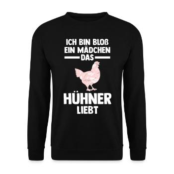 Huhn Landwirt Bauernhof Hühner - Unisex Pullover - Schwarz - Vorne - Alina (178cm) & Michal (187cm)