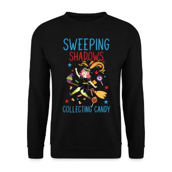 Sweeping shadows collecting candy Halloween - Unisex Sweatshirt - black - Front - Alina (178cm) & Michal (187cm)