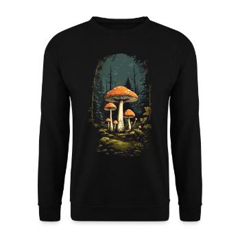 Tabouret miracle aux champignons vintage dans un style rétro - Sweat-shirt Unisexe - noir - Devant - Alina (178cm) & Michal (187cm)