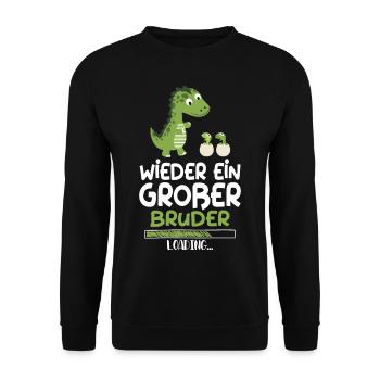 Wieder Ein Großer Bruder 2024 Ankündigung - Unisex Pullover - Schwarz - Vorne - Alina (178cm) & Michal (187cm)