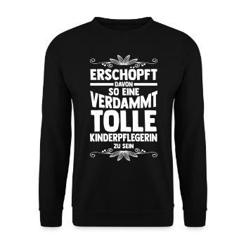 Erzieherin Kindergärtnerin Kinderpflegerin - Unisex Pullover - Schwarz - Vorne - Alina (178cm) & Michal (187cm)