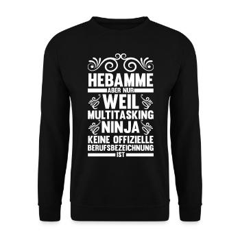 Geburtshelferin Hebamme - Unisex Pullover - Schwarz - Vorne - Alina (178cm) & Michal (187cm)
