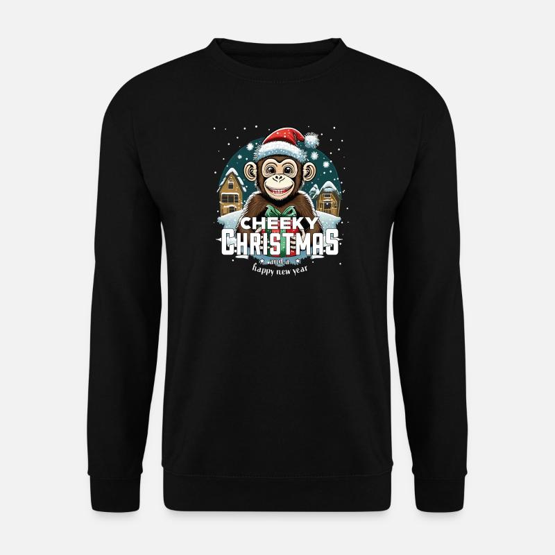 Christmas Monkey - Cheeky Christmas - Unisex Sweatshirt - black