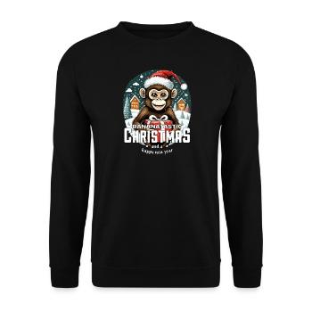 Christmas Monkey - Bananatastic Christmas - Unisex Sweatshirt - black - Front - Alina (178cm) & Michal (187cm)