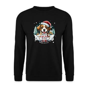Christmas dog Barky Christmas - Unisex Sweatshirt - black - Front - Alina (178cm) & Michal (187cm)