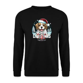 Christmas Dog Sweet Christmas - Unisex Sweatshirt - black - Front - Alina (178cm) & Michal (187cm)
