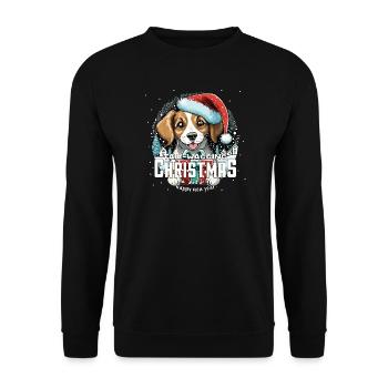 Christmas Dog Tail Wagging Christmas - Unisex Sweatshirt - black - Front - Alina (178cm) & Michal (187cm)