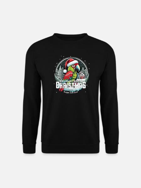 Christmas Parrot -squawktastic Christmas - Unisex Sweatshirt - black