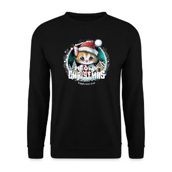 Chat de Noël - Miaouss, Noël - Sweat-shirt Unisexe - noir - Devant - Alina (178cm) & Michal (187cm)