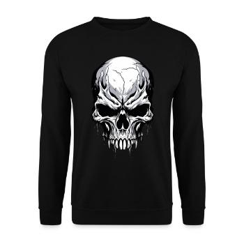 Crâne Noir Blanc Crâne Squelette Gothique - Sweat-shirt Unisexe - noir - Devant - Alina (178cm) & Michal (187cm)