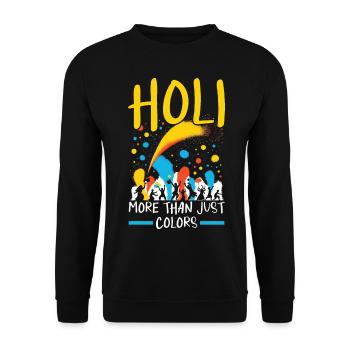 Happy Holi Greetings Hinduism Indian Festival - Unisex Sweatshirt - black - Front - Alina (178cm) & Michal (187cm)