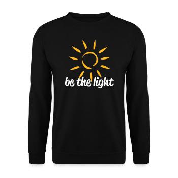 be the light - Unisex Pullover - Schwarz - Vorne - Alina (178cm) & Michal (187cm)