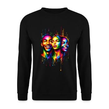 Cyber Vielfalt - Cyber Diversity - Unisex Pullover - Schwarz - Vorne - Alina (178cm) & Michal (187cm)