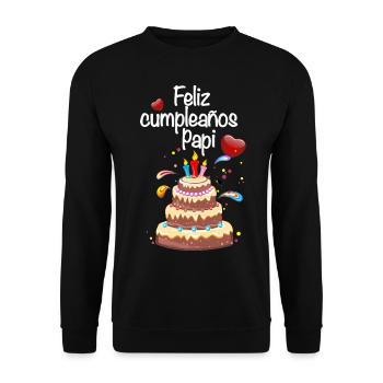 Happy Birthday Daddy Party for Dad - Unisex Sweatshirt - black - Front - Alina (178cm) & Michal (187cm)