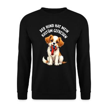 Kein Kostüm Hund Kostüm gefressen Karneval lustig - Unisex Pullover - Schwarz - Vorne - Alina (178cm) & Michal (187cm)