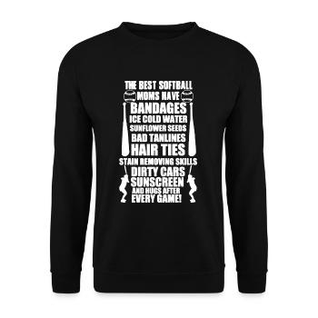 Best Softball Moms - Unisex Sweatshirt - black - Front - Alina (178cm) & Michal (187cm)