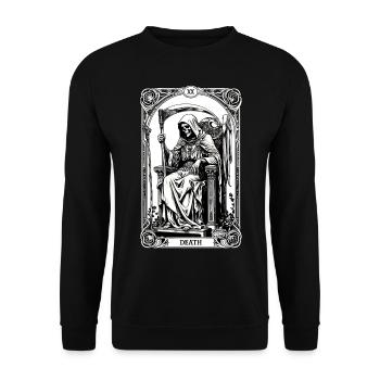 Todes-Tarot - Unisex Pullover - Schwarz - Vorne - Alina (178cm) & Michal (187cm)