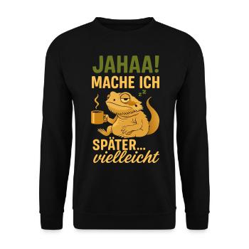 Yes! I'll do it later... maybe - lizard - Unisex Sweatshirt - black - Front - Alina (178cm) & Michal (187cm)