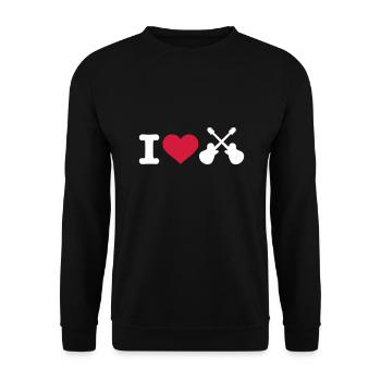 I love guitars - Unisex Sweatshirt - black - Front - Alina (178cm) & Michal (187cm)
