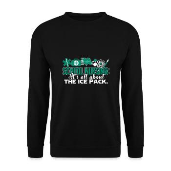 School Nurse It's All About The Pack - Unisex Sweatshirt - black - Front - Alina (178cm) & Michal (187cm)