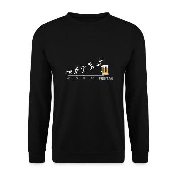 Bier Evolution Saufen JGA - Unisex Pullover - Schwarz - Vorne - Alina (178cm) & Michal (187cm)