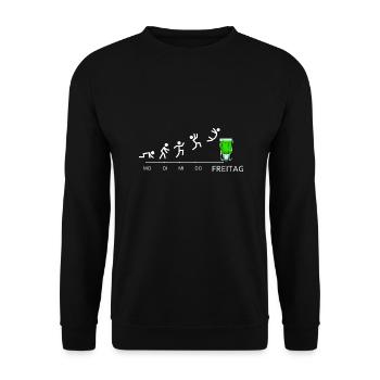 Pfeffi Evolution Pfefferminz Likör Saufen JGA - Unisex Pullover - Schwarz - Vorne - Alina (178cm) & Michal (187cm)